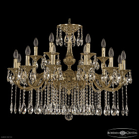 Подвесная хрустальная люстра Bohemia Ivele Crystal Verona 72101/12+6/300 A G
