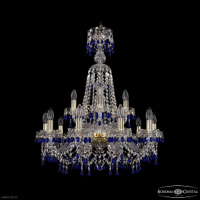 Хрустальная подвесная люстра Bohemia IVELE Crystal 1410/10+5/240/XL-80 G V3001