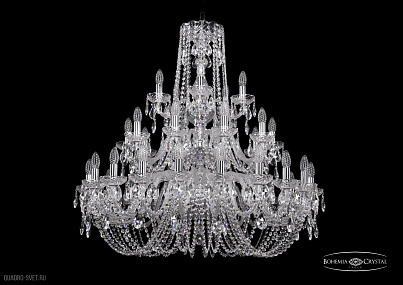 Хрустальная подвесная люстра Bohemia IVELE Crystal 1402/20+10+5/360/3d/Ni