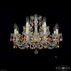 Хрустальная подвесная люстра Bohemia IVELE Crystal 1402/8+4/195 G K777
