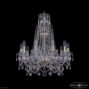 Хрустальная подвесная люстра Bohemia IVELE Crystal 1411/10/195/XL-65 G