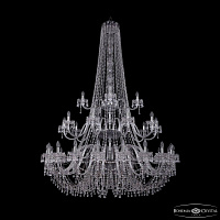 Большая хрустальная люстра Bohemia IVELE Crystal 1410/20+10+5/530/h-200/3d Ni V0300