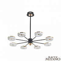 Подвесная светодиодная люстра Arte Milano 277499/8 BK/GD