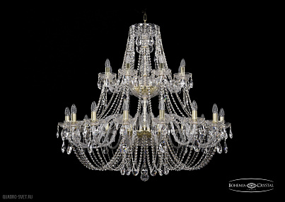 Хрустальная подвесная люстра Bohemia IVELE Crystal 1406/16+8/400-110/2d/G