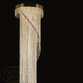 Люстра большая ARTGLASS SPIRAL 400x2300 RED CE
