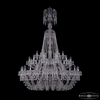 Большая хрустальная люстра Bohemia IVELE Crystal 1410/24+12+6/460/XL-175/2d Ni V0300