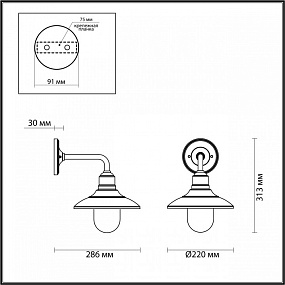Ландшафтный настенный светильник Odeon Light CAMPA 4965/1W