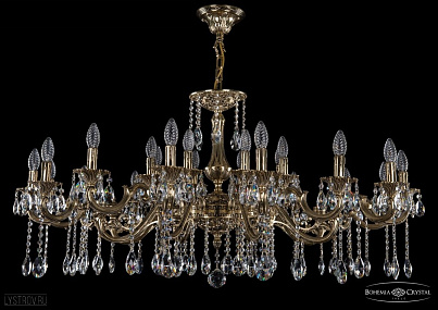 Литая подвесная люстра с хрусталем Bohemia IVELE Crystal 1703/24/320+210/A/GB