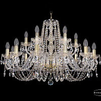 Хрустальная подвесная люстра Bohemia IVELE Crystal 1402/12+6/300/G