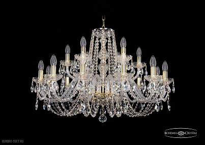 Хрустальная подвесная люстра Bohemia IVELE Crystal 1402/12+6/300/G