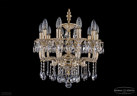 Литая подвесная люстра с хрусталем Bohemia IVELE Crystal 1704/10/110/A/GW