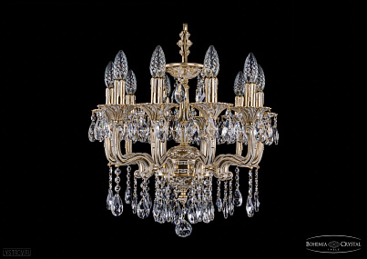 Литая подвесная люстра с хрусталем Bohemia IVELE Crystal 1704/10/110/A/GW