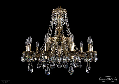 Литая подвесная люстра с хрусталем Bohemia IVELE Crystal 1771/10/190/A/GB