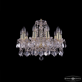 Хрустальная подвесная люстра Bohemia IVELE Crystal 1413/10/165/G/Leafs