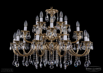 Литая подвесная люстра с хрусталем Bohemia IVELE Crystal 1722/10+5+5/335-64/A/GB
