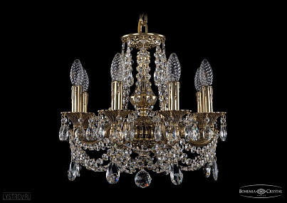 Литая подвесная люстра с хрусталем Bohemia IVELE Crystal 1707/8/125/C/GB