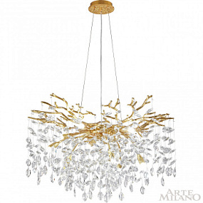 Подвесная хрустальная люстра Arte Milano 230901/D760/10/B Gd