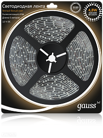 Светодиодная лента GAUSS 4.8 Вт/м 3528 SMD 2700K
