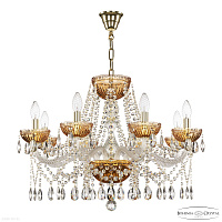 Хрустальная подвесная люстра Bohemia IVELE Crystal 5413/8/240 G Amber/M-1G