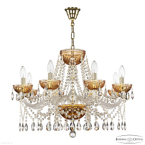 Хрустальная подвесная люстра Bohemia IVELE Crystal 5413/8/240 G Amber/M-1G