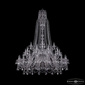 Большая хрустальная люстра Bohemia IVELE Crystal 1411/20+10+5/460/XL-175/2d Ni