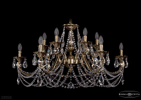 Литая подвесная люстра с хрусталем Bohemia IVELE Crystal 1703/12/360/C/FP