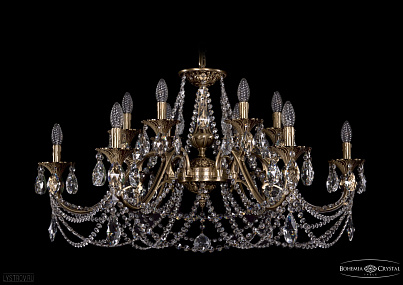 Литая подвесная люстра с хрусталем Bohemia IVELE Crystal 1703/12/360/C/FP