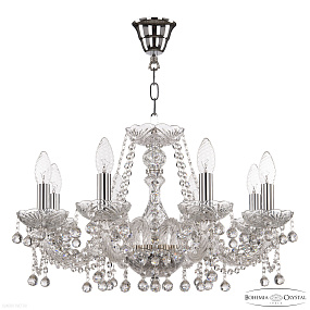 Хрустальная подвесная люстра Bohemia IVELE Crystal 108/8/195 Ni