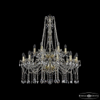 Большая хрустальная люстра Bohemia IVELE Crystal 1413/12+6/300/h-96/2d G