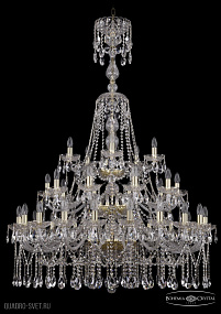 Хрустальная подвесная люстра Bohemia IVELE Crystal 1413/20+10+5/400/XL-158/3d/G