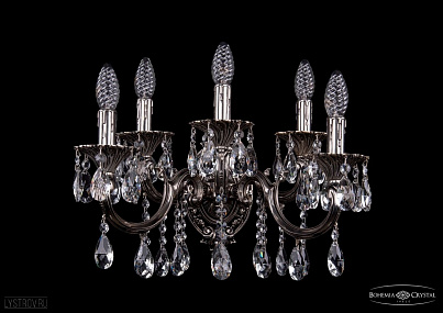 Бра литое с хрусталем Bohemia IVELE Crystal 1702B/5/175+250/A/NB