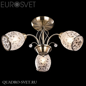 Люстра потолочная EUROSVET 30026 30026/3 античная бронза