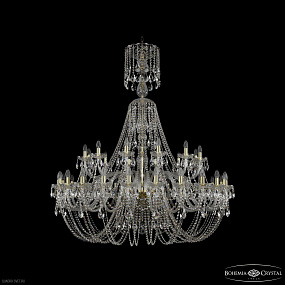 Большая хрустальная люстра Bohemia IVELE Crystal 1406/24+12/530/XL-160 G