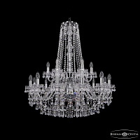 Большая хрустальная люстра Bohemia IVELE Crystal 1410/12+6/300/h-95/2d Ni V0300