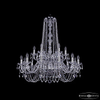 Большая хрустальная люстра Bohemia IVELE Crystal 1402/12+6/300/h-91/2d Ni