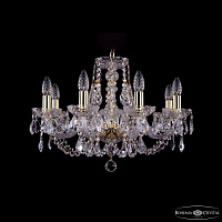 Хрустальная подвесная люстра Bohemia IVELE Crystal 1406/8/195/G/Leafs