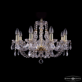 Хрустальная подвесная люстра Bohemia IVELE Crystal 1406/8/195/G/Leafs