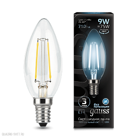 Лампа Gauss LED Filament Candle E14 9W 4100К 103801209