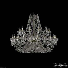 Большая хрустальная люстра Bohemia IVELE Crystal 1409/24+12/530 G