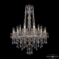 Большая хрустальная люстра Bohemia IVELE Crystal 1415/12+6/220/h-86 G