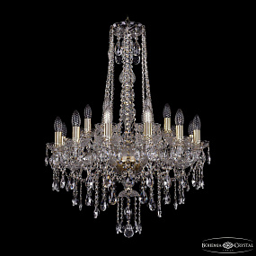 Большая хрустальная люстра Bohemia IVELE Crystal 1415/12+6/220/h-86 G