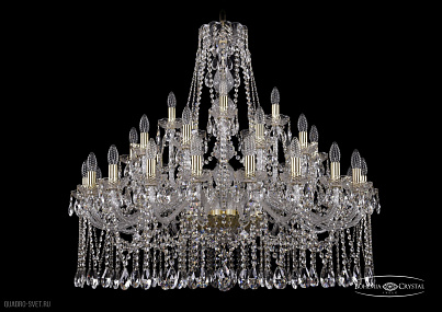 Хрустальная подвесная люстра Bohemia IVELE Crystal 1413/20+10+5/360/G