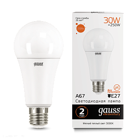 Лампа Gauss LED Elementary A67 30W E27 3000K 73219