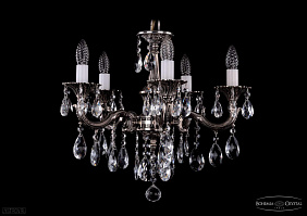 Литая подвесная люстра с хрусталем Bohemia IVELE Crystal 1701/5/181/B/NB