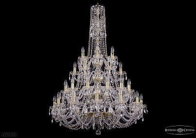 Хрустальная подвесная люстра Bohemia IVELE Crystal 1406/12+12+6+6/300-130/4d/G