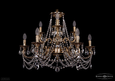 Литая подвесная люстра с хрусталем Bohemia IVELE Crystal 1722/6+3/265/C/FP
