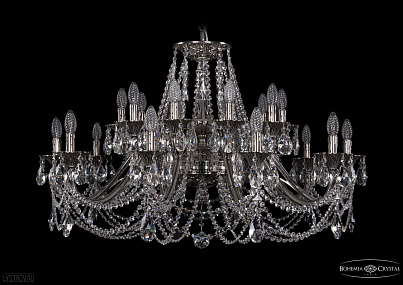 Литая подвесная люстра с хрусталем Bohemia IVELE Crystal 1703/20/360/C/NB