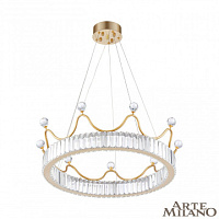Подвесная хрустальная светодиодная люстра Arte Milano 310322/D600 GD
