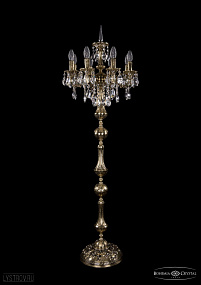 Литой торшер с хрусталем Bohemia IVELE Crystal 7000/8/125-134/B/GB