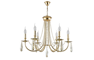 Подвесная люстра Crystal Lux VICTORIA SP6 GOLD/AMBER